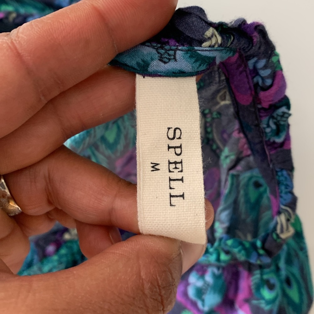 Spell | Bohème Ruffle Blouse in Baltic | Sz Medium - Picture 10 of 12
